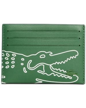 Lacoste Alligator-Print Card Holder - Green