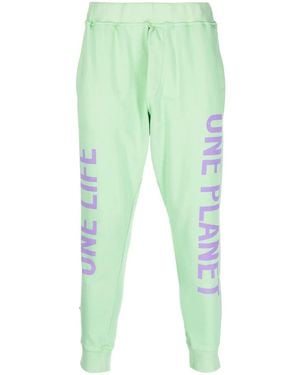 DSquared² Slogan-Print Cotton Track Pants - Green