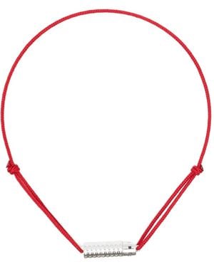 Le Gramme Engraved-Logo Bracelet - Red