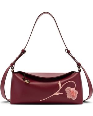Erdem Bloom Embroidered Leather East West Bag - Purple