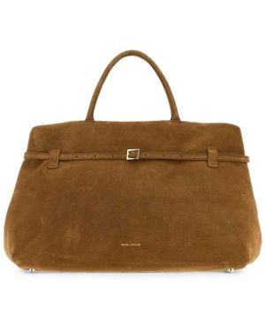 MANU Atelier Le Cambon 40 Suede Handbag - Brown