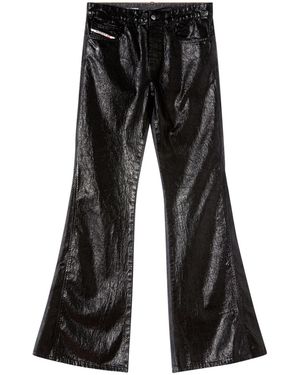 DIESEL Crinkled-Effect Flared Jeans - Black