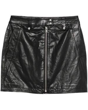 IRO Zip-Front Leather Skirt - Black