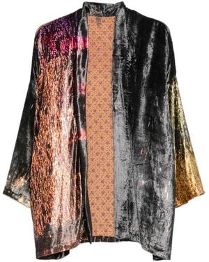 Yavi Doudoune En Soie À Effet Métallisé - Marron