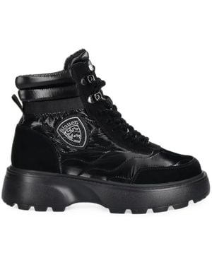 Blauer Blanca Quilted Paneled Boots - Black