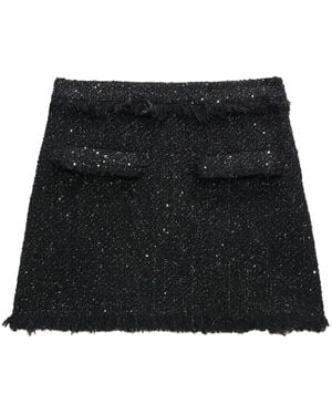 MSGM フレイドトリム ミニスカート - ブラック