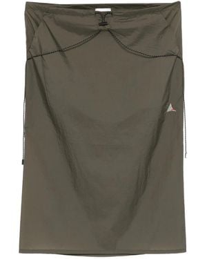 ROA Drawstring-Waist Midi Skirt - Green