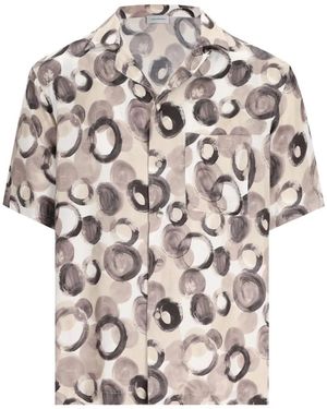 Tagliatore Graphic-Print Patch-Pocket Shirt - White