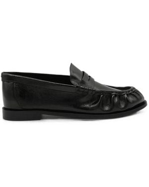 Rag & Bone Lexi Ruched Leather Loafers - Black