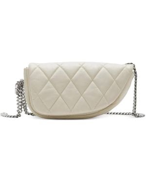 Burberry Shield Lock Quilted Shoulder Bag in White | Lyst