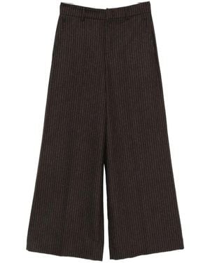 Rossi Pinstripe-Pattern Palazzo Trousers - Brown