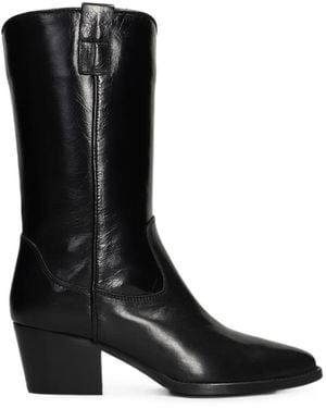 Julie Dee Bottines Texan À Talon Épais - Black