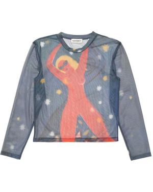 Carne Bollente Mesh They Call Her Carmen Top - ブルー