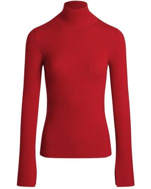 Patou Gerippter Pullover Mit Hohem Kragen - Rot
