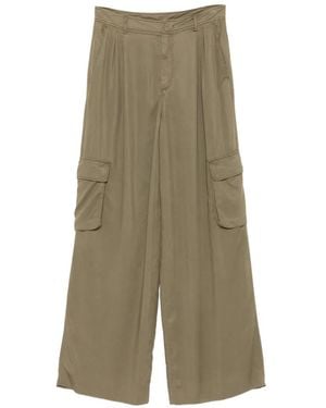 Iceberg Pleated Cargo-Pocket Palazzo Pants - Green