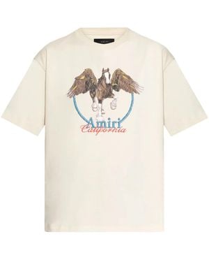 Amiri T-Shirt With Print - Natural