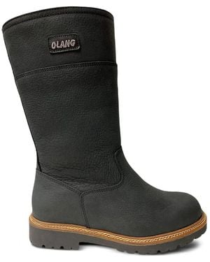Olang Bottes Zippées En Cuir - Noir