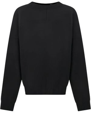 Mordecai Round-Neck Panelled Jumper - Black