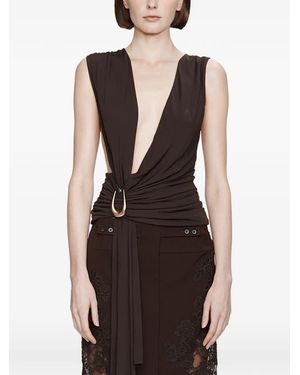 Christopher Esber Drapierte Bluse mit Schal - Braun