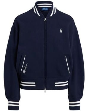 Polo Ralph Lauren Logo-Embroidered Bomber Jacket - Blue