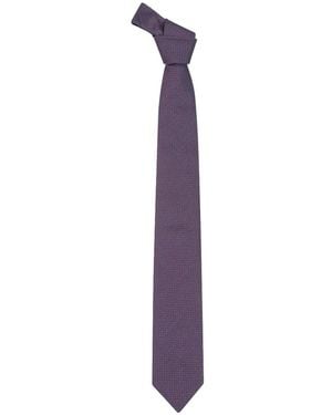 Lardini Geometric-Pattern Silk Tie - Purple
