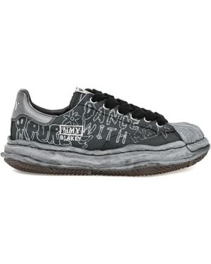 Maison Mihara Yasuhiro Blakey Graffiti-Print Trainers - Grey