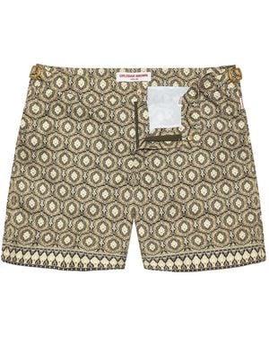 Orlebar Brown Bulldog Passetto Geometric-Print Swim Shorts - White