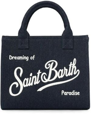MC2 Saint Barth Vanity Logo-Embroidered Tote Bag - Blue