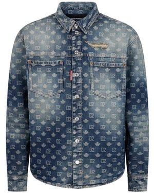 DSquared² Monogram Denim Overhemd - Blauw