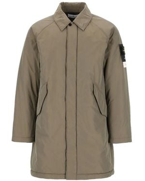 Stone Island 7100002 Micro Twill Padded Coat - Natural