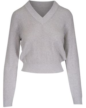 Brunello Cucinelli V-Neck Sweater - Gray