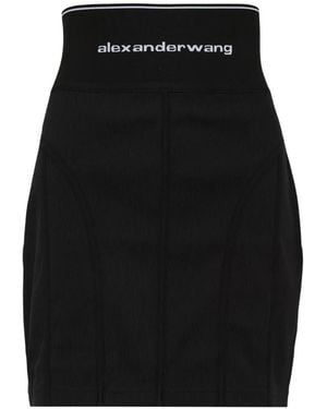 Alexander Wang Ribbed High-Waisted Midi Skirt - Black
