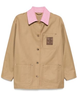 CASABLANCA Cotton Jacket With Collar - Natural