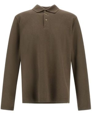 Herno Langärmeliges Poloshirt Aus Piqué - Grün