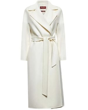 Max Mara Belted Wool Coat - White