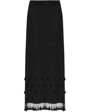 By Malene Birger Estilla Beaded Fringe Maxi Skirt - Black