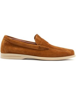 Bally Gathered Stitching Switz Moc Loafers - Brown