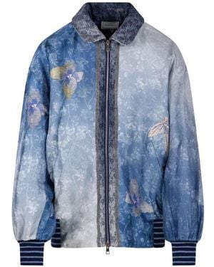 Pierre Louis Mascia Veste Bomber À Fleurs - Blue