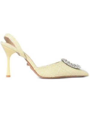 Twentyfourhaitch Tortuga Slingback Heeled Court Shoes - Metallic