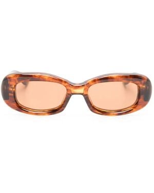 Jacques Marie Mage Ann Tortoiseshell-Effect Oval-Frame Sunglasses - Pink