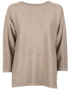 Marella Emme Three-Quarter-Sleeves T-Shirt - Natural