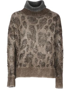 Avant Toi Pullover Mit Leopardenprint - Braun