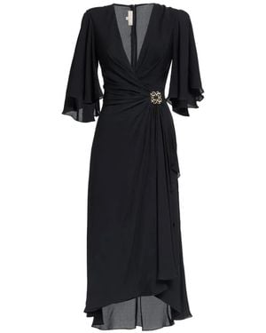 Elie Saab Gathered Silk Dress - Black