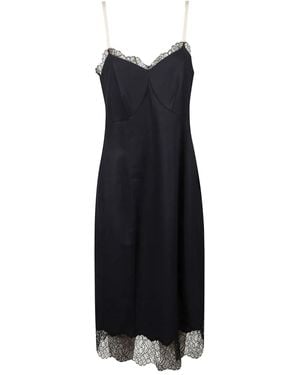 Carven Lace-Trim Midi Dress - Black