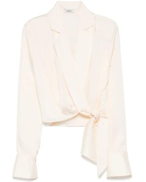 Goen.J Shawl Lapel Blouse - White