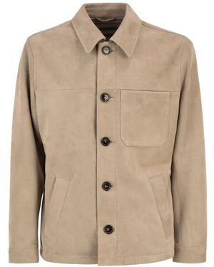 PT Torino Suede Shirt Jacket - Natural
