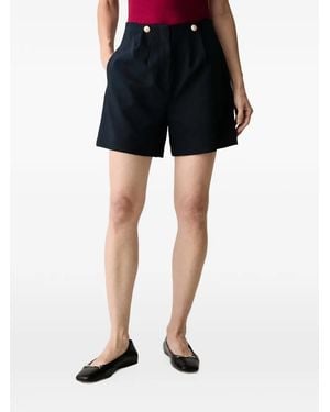 Morgan Button-Embellished Tailored Shorts - Black