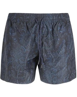 Etro Badeshorts Mit Paisley-Print - Blau