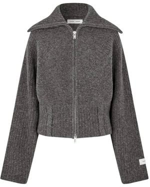 Samsøe & Samsøe Samirra Belted Zip-Up Cardigan - Gray