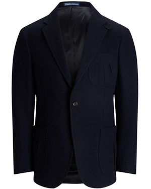 Polo Ralph Lauren Blazer Monopetto Con Motivo A Spina Di Pesce - Blu